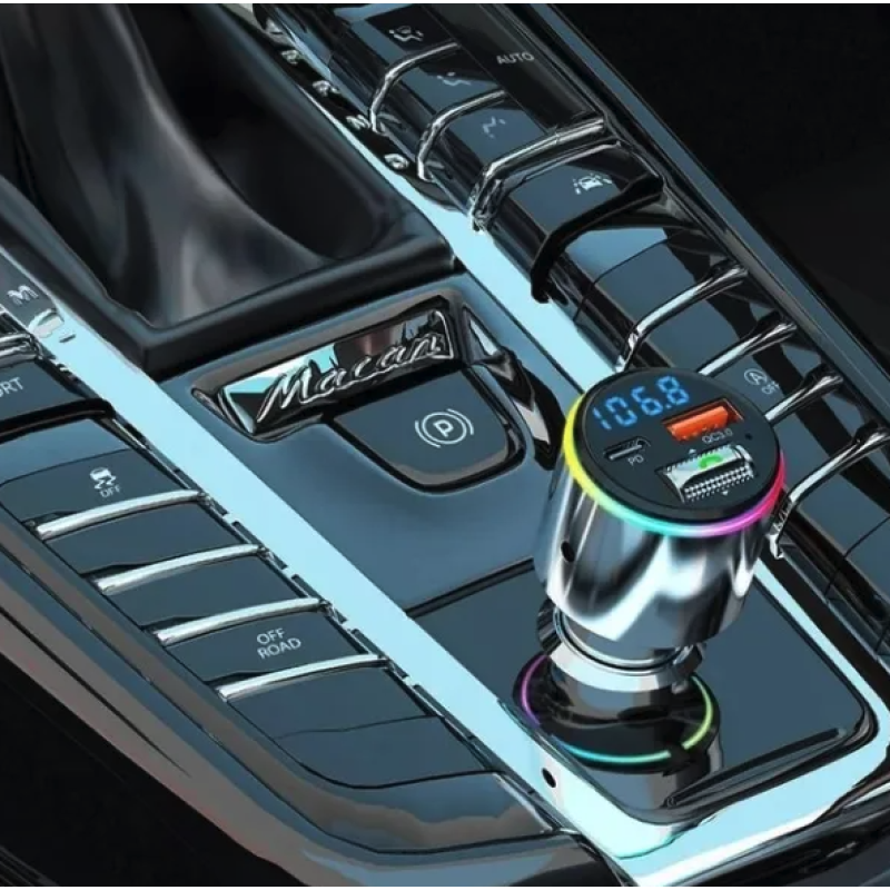 Proove Power Drive 30W Bluetooth FM raidītāji ar USB-C PD un USB QC3.0 Auto Lādētāju (Sudraba)